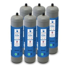 Co2 Einweg Zylinder Flasche 600 gr M11x1 Kohlesäure für Trinkwasserspender 6 St.