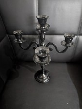 5-armiger Kandelaber Kerzenleuchter Schwarz Glänzend ca. 34cm | Guss-Aluminium