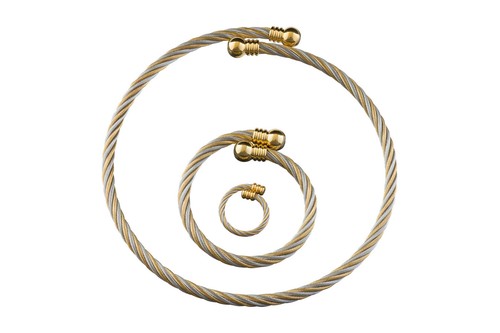 3er set edelstahl - edelstahl, bicolor