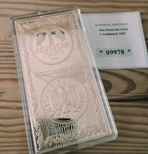 MEDAILLEN-BARREN - 1 DM - GOLDMARK 2001 - DAS DEUTSCHE GELD - Cu vergoldet - PP