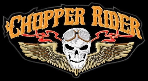 Chopper rider skull iron on - rider,