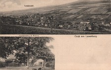 AK Lauenburg, Totalansicht, Geschäftshaus Sieburg, gel. 1920er? (Nr. 2365A08)