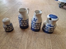 Menage SET Öl Essig Senf Pferrer Kännchen Topf Streuer Töpfchen DDR Vintage Alt