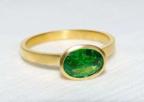 Tsavorit ring aus 750 gold - tsavorit,