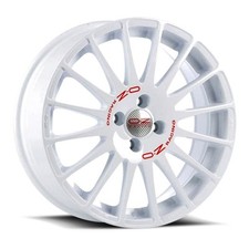 1x OZ SUPERTURISMO WRC race white + red lettering 7.0Jx17 4x100 ET35