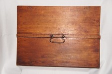 Antiker Holzkasten Werkzeug Box  Humidor  Tragegriff aus Hartholz 38 x 28 x 7 
