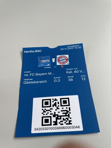 Sammler used ticket hertha - sammler, bsc