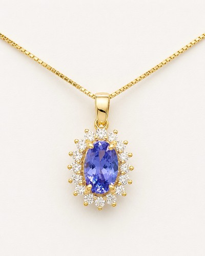 Tansanit halskette ct 18k - 0,50,