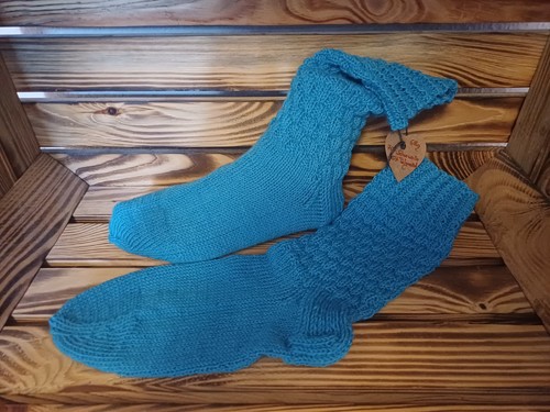 Wollsocken handgestrickt gr - handgestrickt,