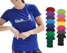 Laufshirt Damen bedruckt Läuft Funktionsshirt atmungsaktiv T-Shirt mit Spruch