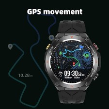 GPS Smartwatch Herren Militär, 650mAh Akku 1,45-Zoll-IPS-Touchscreen Pulsmesser