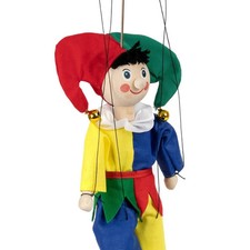 Marionette Clown 20 cm, Holz-Marionette, Dekoartikel