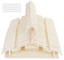 60 Stück Kinder Kleiderbügel Anti-Rutsch Kunststoff Hemdenbügel Wäschebügel Weiß