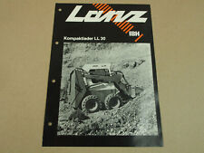 Prospekt IBH Lanz Zetcat LL30 Kompaktlader 1979