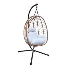 Hängesessel mit Gestell klappbar Hängestuhl Hängesitz Hängekorb SHELLY Natur