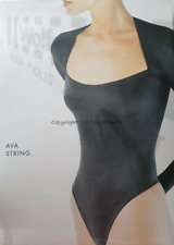 WOLFORD ~ AVA ~ Schimmernder String Body • Neon Glanz Satin • Schwarz • S