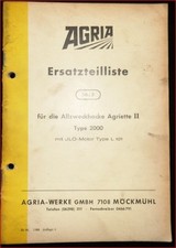 Agria Allzweckhacke Agriette II Typ 2000 Ersatzteilliste