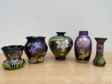 Sonderpreis 5 Vasen Freiherr von Poschinger Glas  Jugendstil-Stil -Nummeriert 