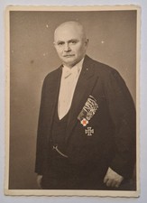 Portrait Photo PK-Größe Veteran mit Ordensspange EK1 / Sachsen etc.