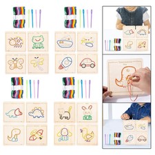 Holz Schnürspielzeug Stickerei Puzzle Spiel Fädelbrett Spielzeug Montessori Spielzeug
