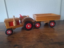 DDR SPIELZEUG HOLZSPIELZEUG TRAKTOR ANHÄNGER 37CM LANZ ZETOR FRÖBEL KIENEL VERO 