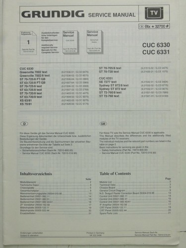 Grundig service manual - service,