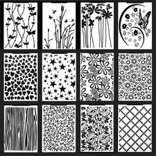 12 Stück Prägeschablone Kunststoff Prägefolder,Plastic Embossing Folders for Car