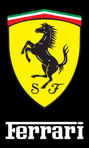 Fahne ferrari hochkant - ferrari, schwarz