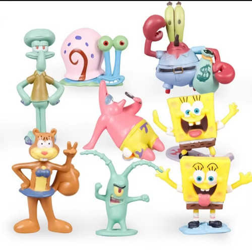 8er set figuren schwammkopf - set,