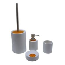4tlg Set Bad Accessoires WC Bürste Seifenspender Zahnputzbecher Seifenschale 