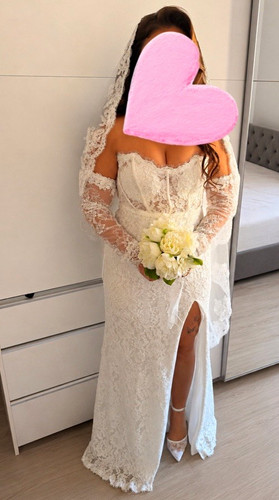 Brautkleid weiß spitze - brautkleid,