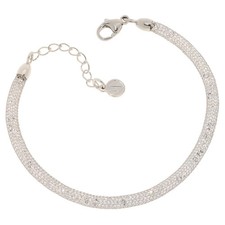 Nomination Italien Sterlingsilber Mesh & klare Kristalle Armband, 6-3/4"