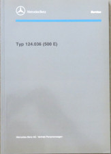 Mercedes 500E Typ 124.036 Wartung Service Prospekt Brochure 1/1991, 160 Seite RB