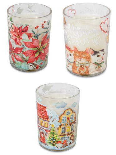 Kerze glas mit motiv - 1, im