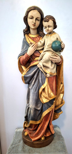 Holzfigur geschnitzt maria - holzfigur,