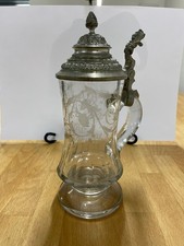 Antiker Bierkrug aus Glas mit