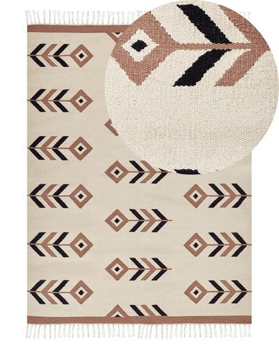 Kelim teppich baumwolle beige - baumwolle,
