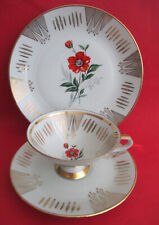 Sammeltasse 3tlg. Schirnding Bavaria Porzellan 60er Jahre viel Golddekor