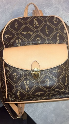 Brown patterned backpack - patterned,