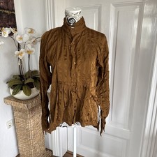 H&M Studio, Designer Bluse, Bronzebraun Größe S Kollektion 2019 Stehkragen