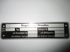 Typenschild Schild IFA VEB DDR Nagetusch Dresden Wohnwagen Anhänger S68 B-ware