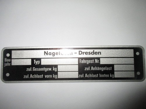 Typenschild schild ifa - typenschild, veb