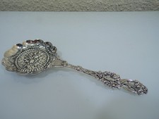 ALBO sehr großer prunkvoller Teesieblöffel Sieblöffel floral Echtsilber 835 neu