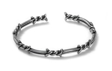 Edelstahl Armreif Stacheldraht für 18-19 cm Punk