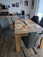 Esstisch Massivholz Mit 6 Lederstühlen