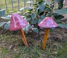 2 Pilze Keramik - Garten -