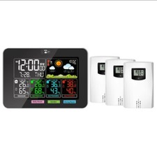 Wetterstation 3 Sensoren Drahtlos Innen/Außen Temperatur, Luftfeuchtigkeit & Wet