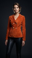 Ziegenvelours jacke orange - jacke,