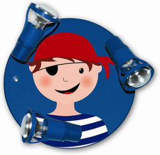 Waldi-Leuchten Pirat Deckenleuchte Lampe Kinderzimmer Piratenmotiv