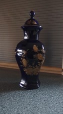 Alte Deckelvase Pokalvase Bareuther Waldsassen echt Cobalt 32 cm
